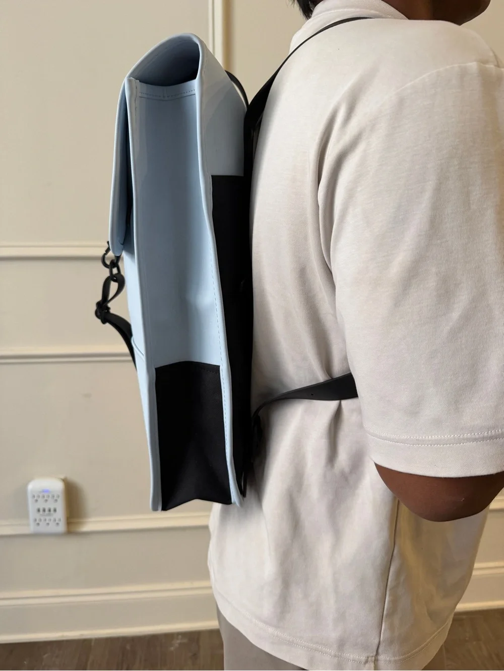 Rains Sky blue Backpack Mini NWT w/ a few scuff marks.Pics part of description